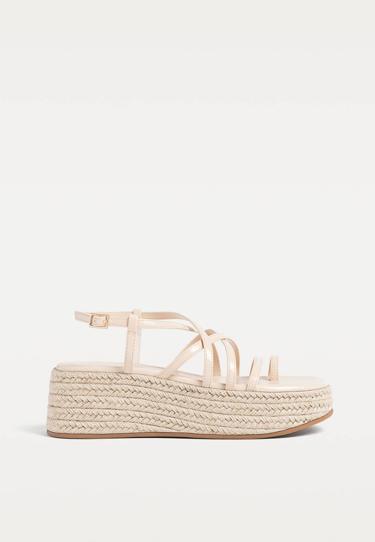 Stradivarius Босоножки на платформе из джута