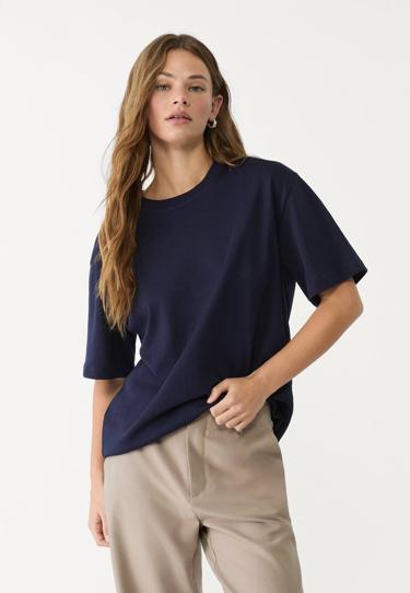 Stradivarius Базовая футболка оверсайз из плотной ткани купить с доставкой.