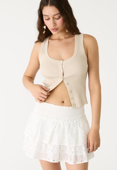 Stradivarius Юбка-шорты свободного кроя с вышивкой