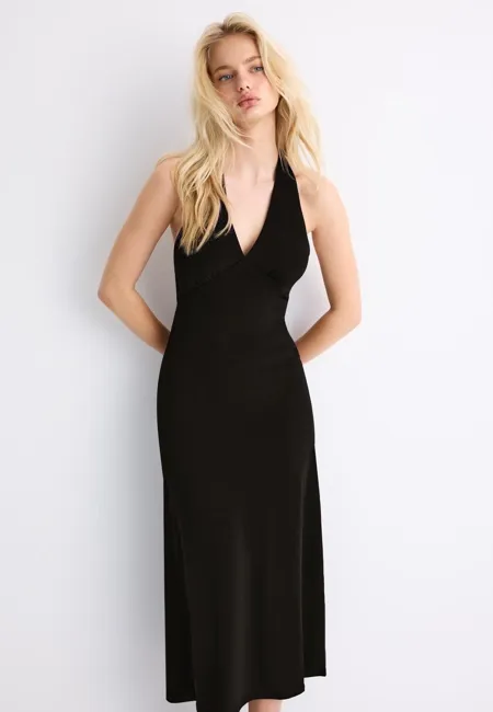 Платье миди с узлом на спине