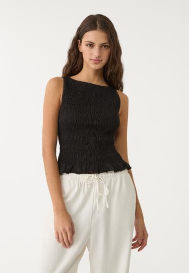 Stradivarius Футболка со сборками и воланами