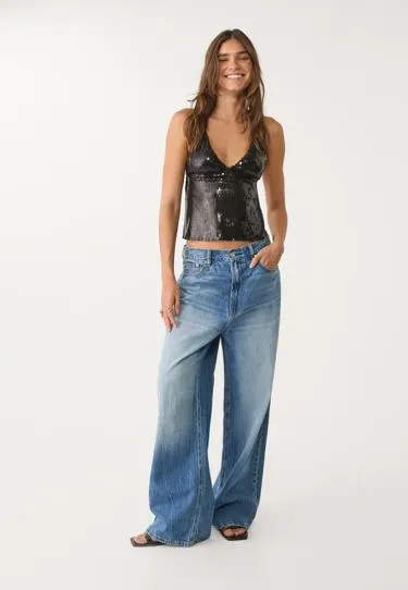 SEQUINNED HALTER NECK TOP