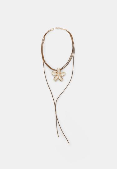 Stradivarius Ожерелье из шнура с цветком