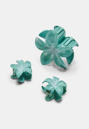 Stradivarius Набор из 3 заколок для волос с деталями “цветы”