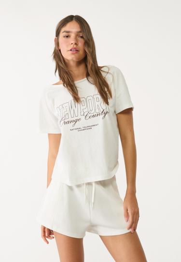 Stradivarius Футболка с надписью NEWPORT