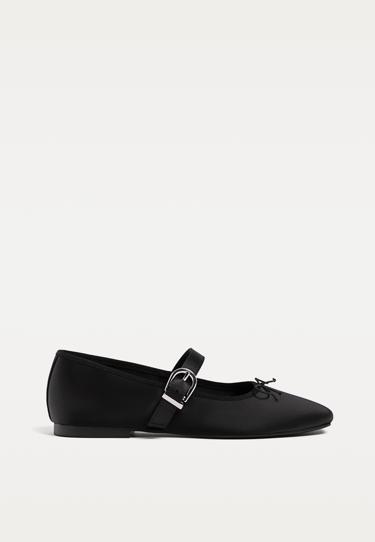 Stradivarius Атласные балетки с бантом купить с доставкой.