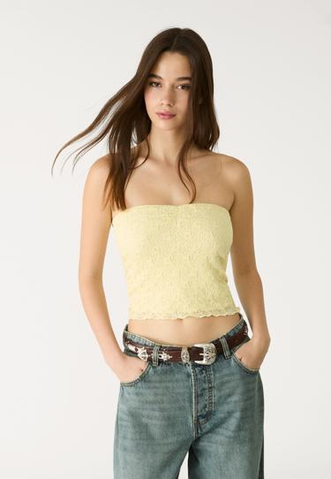 Stradivarius Кружевной топ-бандо