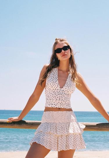 Stradivarius Топ со сборкой и горловиной-халтер