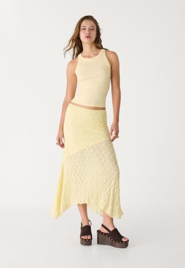 Stradivarius Кружевная юбка-миди