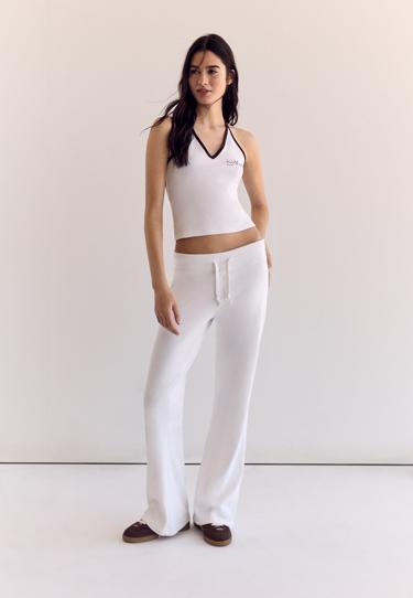 Stradivarius Топ с горловиной халтер и надписью NEW YORK купить с доставкой.