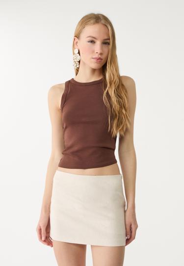 Stradivarius Юбка-шорты из смесового льна