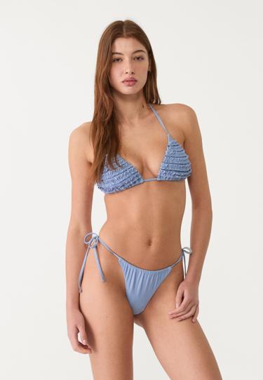 Stradivarius Топ бикини с треугольными чашками и воланами
