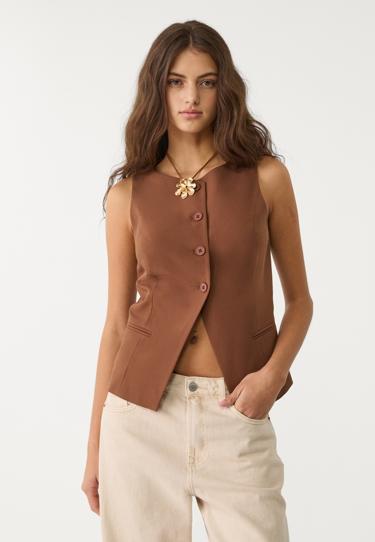 Stradivarius Жилет классического кроя с пуговицами купить с доставкой.