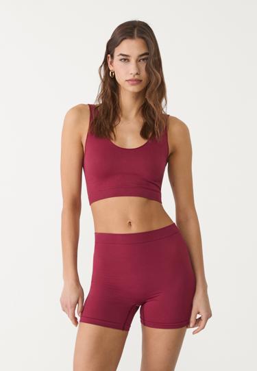Stradivarius Базовый бесшовный укороченный топ