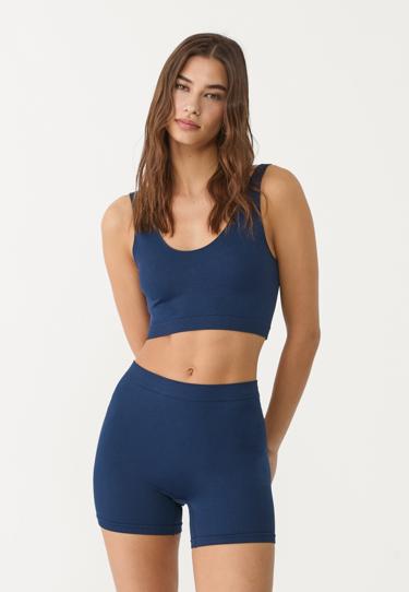 Stradivarius Базовый бесшовный укороченный топ