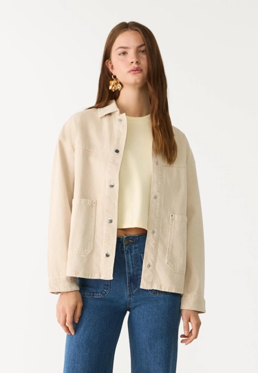 Stradivarius Куртка из твила с карманами купить с доставкой.