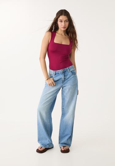 Stradivarius Боди с квадратным вырезом