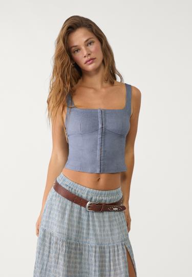 Stradivarius Топ корсетного кроя на бретелях