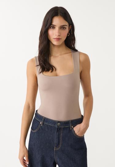 Stradivarius Боди из полиамида с квадратным вырезом