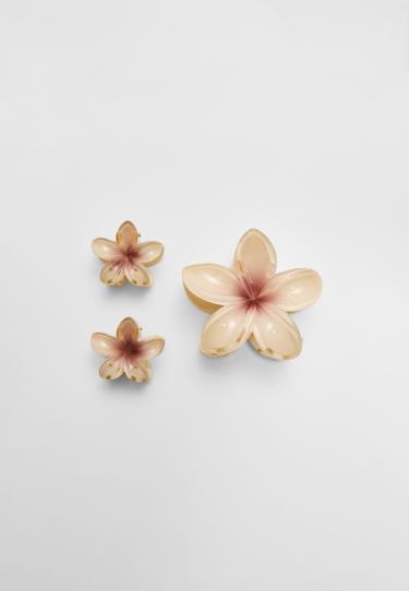Stradivarius Набор из 3 заколок для волос с деталями “цветы” купить с доставкой.
