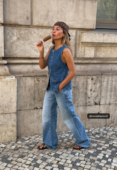 Stradivarius Джинсовый топ с пуговицами купить с доставкой.