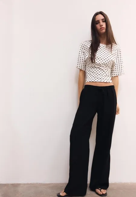 Брюки на шнуровке под лен- Заказать в России