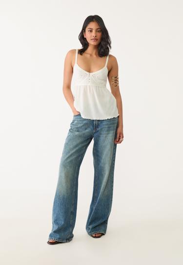 Stradivarius Топ из кружева кроше с воланами