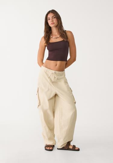 Stradivarius Топ из эластичной ткани на бретелях