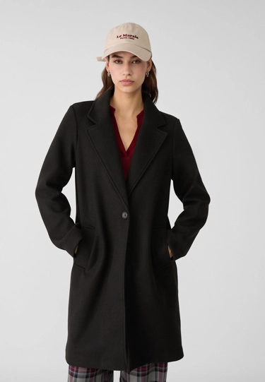Stradivarius Пальто миди из мягкой ткани с пуговицами купить с доставкой.