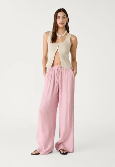 Длинные струящиеся брюки с текстурой- Заказать в России