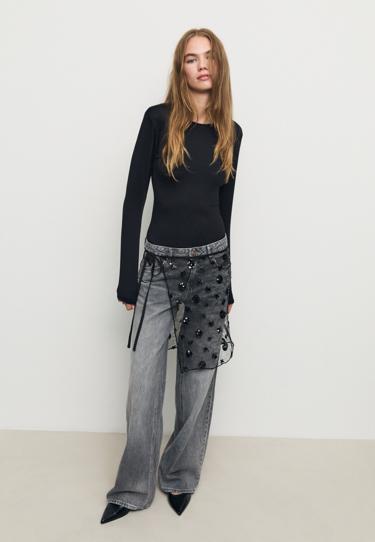 Stradivarius Боди с длинными рукавами из полиамида