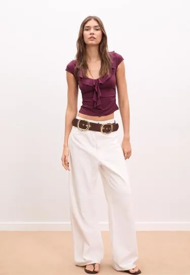 Топ из полиамида с оборками- Заказать в России