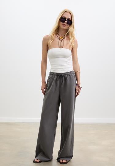 Stradivarius Длинные струящиеся нарядные брюки