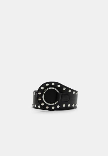 Широкий ремень с заклепками- Заказать в России