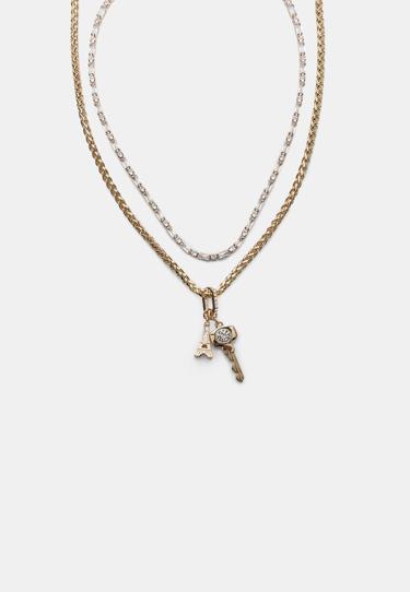 Набор из 2 колье с блестящей отделкой и подвесками