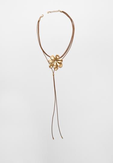 Ожерелье-шнурок с цветком