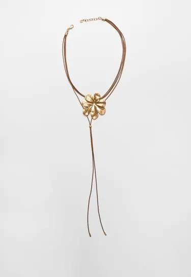 Ожерелье-шнурок с цветком- Заказать в России