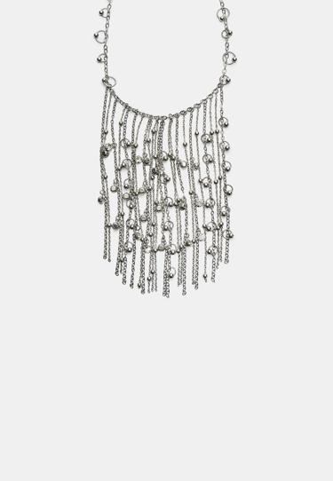 Ожерелье-каскад с бусинами- Заказать в России