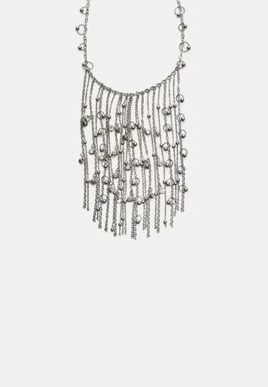 Ожерелье-каскад с бусинами- Заказать в России