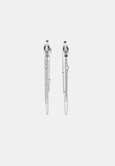 Длинные серьги с кольцами и цепочками