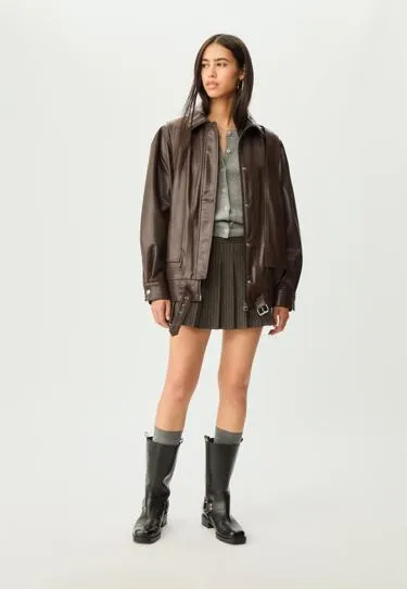Куртка оверсайз из искусственной кожи