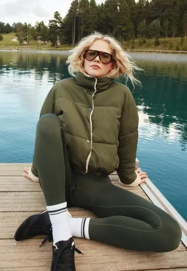 Двусторонняя стеганая куртка из искусственной овчины- Заказать в России