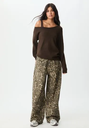 Асимметричный трикотажный джемпер