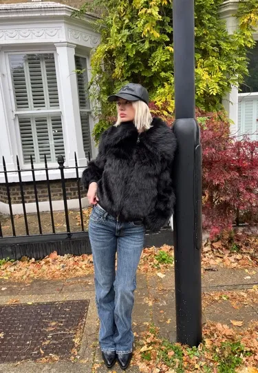 Куртка из искусственного меха на молнии- Заказать в России