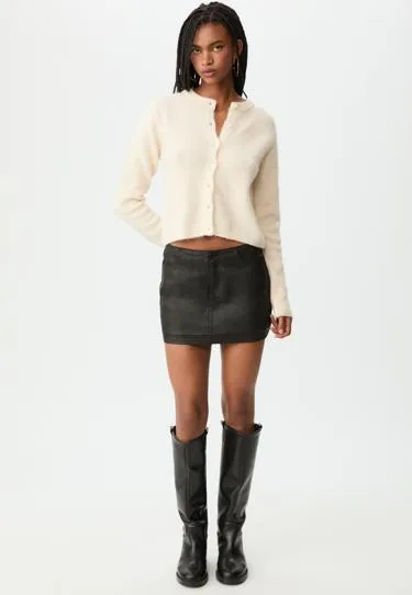 Мини-юбка-шорты с вощеным покрытием- Заказать в России