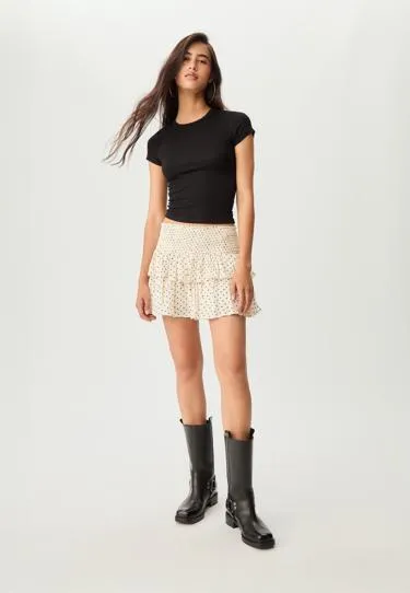 Мини-юбка-брюки с воланами- Заказать в России