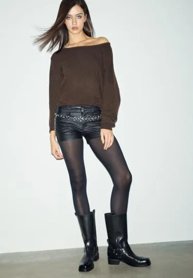 Мини-шорты с вощеным покрытием