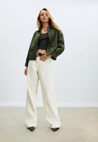 Куртка с карманами из искусственной замши