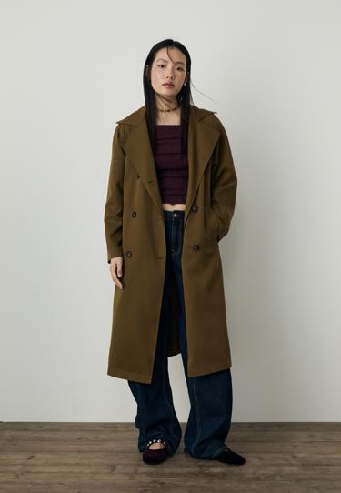 Stradivarius Длинный струящийся тренч оверсайз