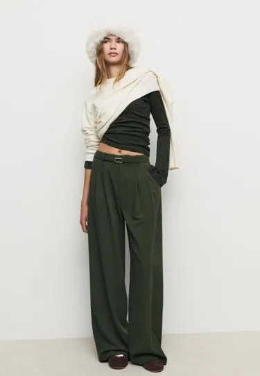 Широкие брюки с пряжкой- Заказать в России